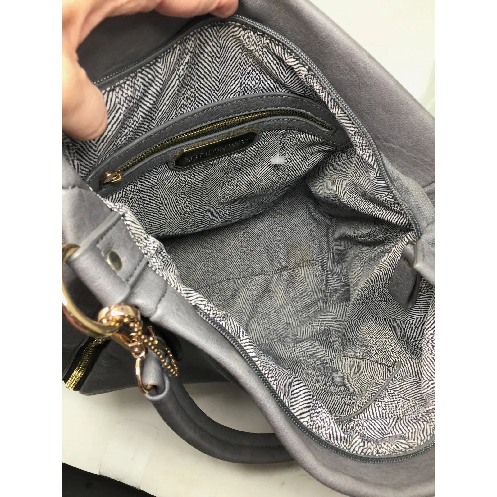 Madison West Distressed Gray Hobo Bag - Madison West - Hobo Bag - A+ Stuff