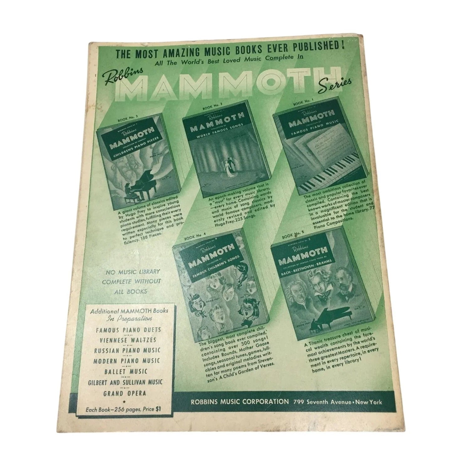 Mammoth Series No 4 Robbins Mammoth Collection of Famous Children's Songs - A+ Stuff - Sheet Music - A+ Stuff