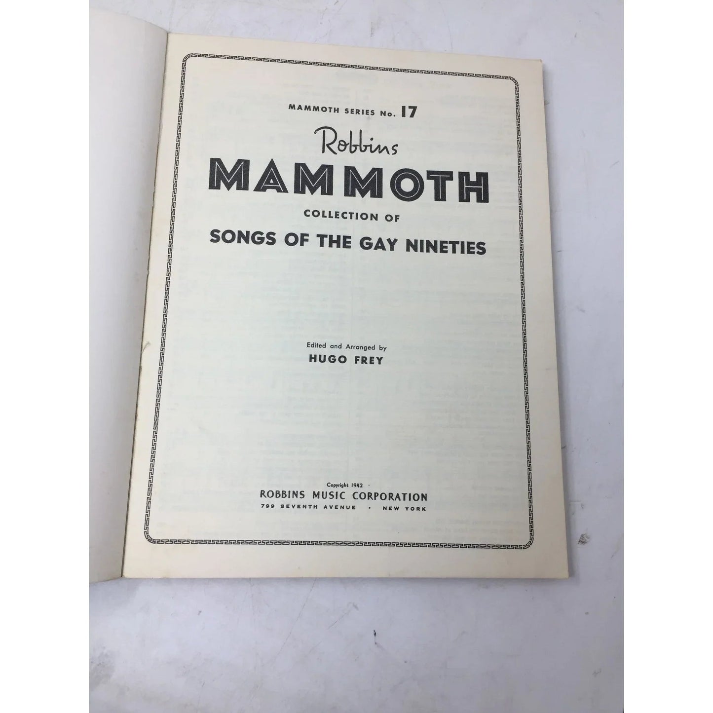 Mammoth Series No. 7 Robbins Mammoth Collection of Songs of The Gay Nineties - A+ Stuff - SHEET MUSIC - A+ Stuff