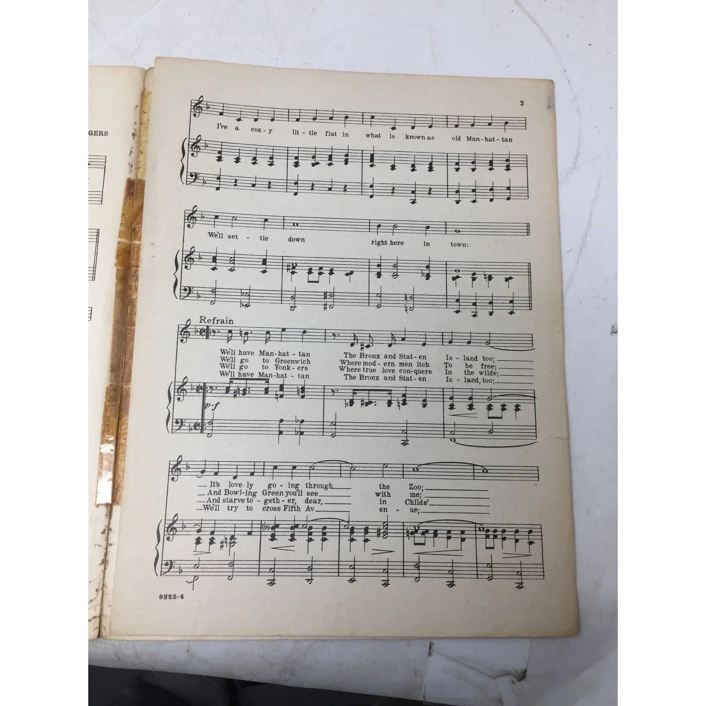 ''Manhattan'' by Lorenz Hart and Richard Rodgers - A+ Stuff - SHEET MUSIC - A+ Stuff