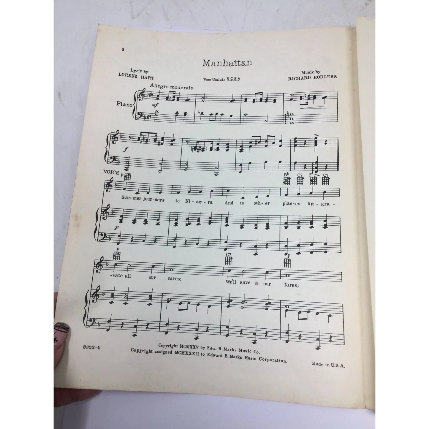 ''Manhattan'' Rodgers and Hart's Enormous Success by Dinah Shore and Tony Martin - A+ Stuff - SHEET MUSIC - A+ Stuff