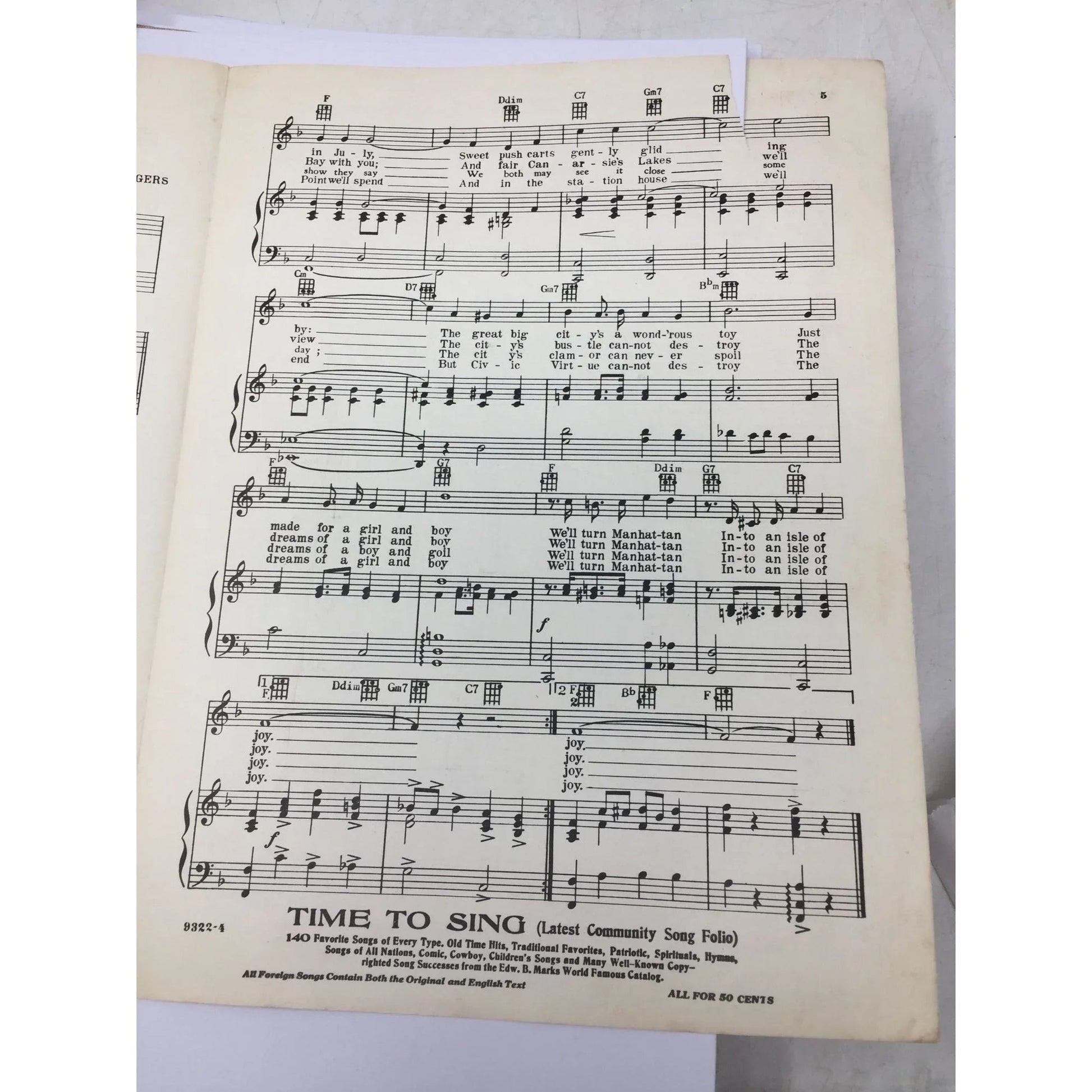 ''Manhattan'' Rodgers and Hart's Enormous Success by Dinah Shore and Tony Martin - A+ Stuff - SHEET MUSIC - A+ Stuff