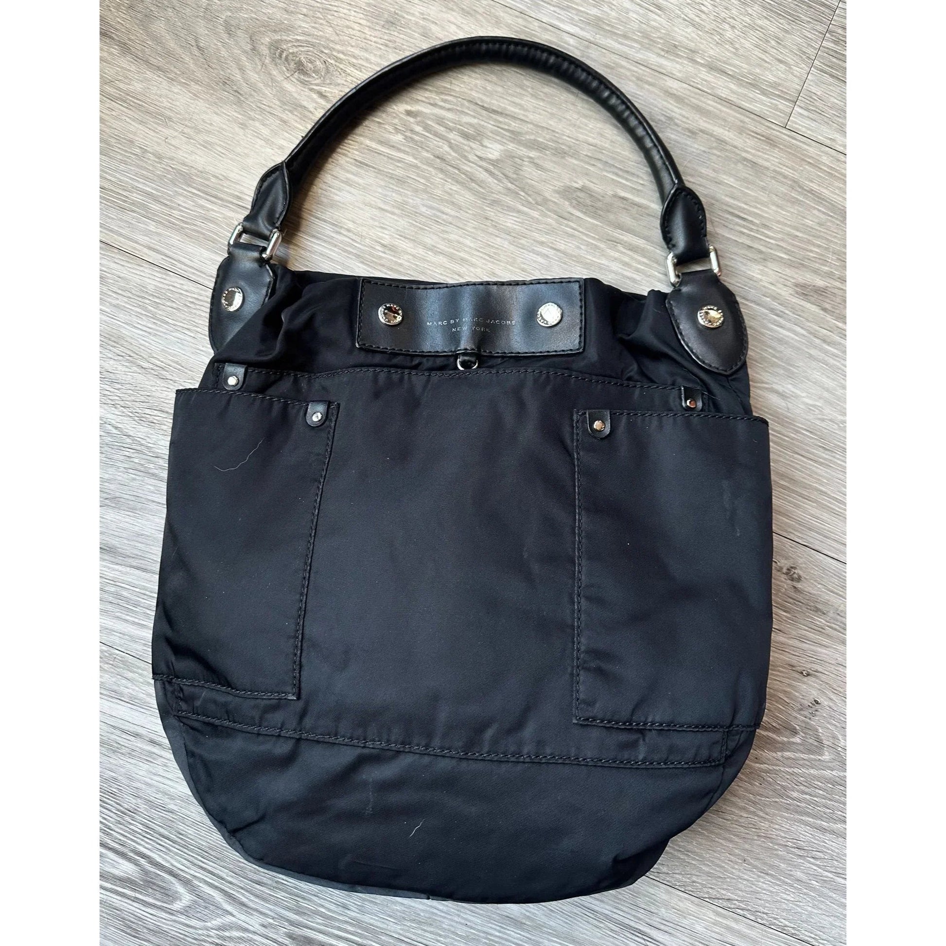 Marc by Marc Jacobs Black Nylon Tote with Leather Handle and Accents - Marc by Marc Jacobs - tote bag - A+ Stuff