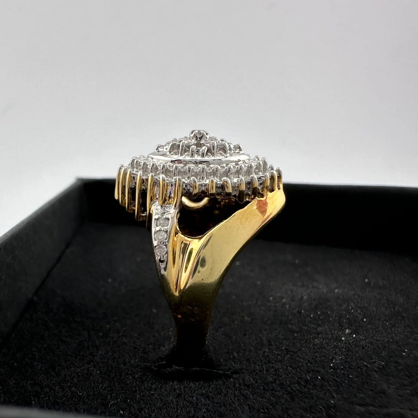 Marquise Cut 1/2 Carat Diamond Ring - Gold Overlaying Sterling Silver Size 8 - Ring - A+ Stuff