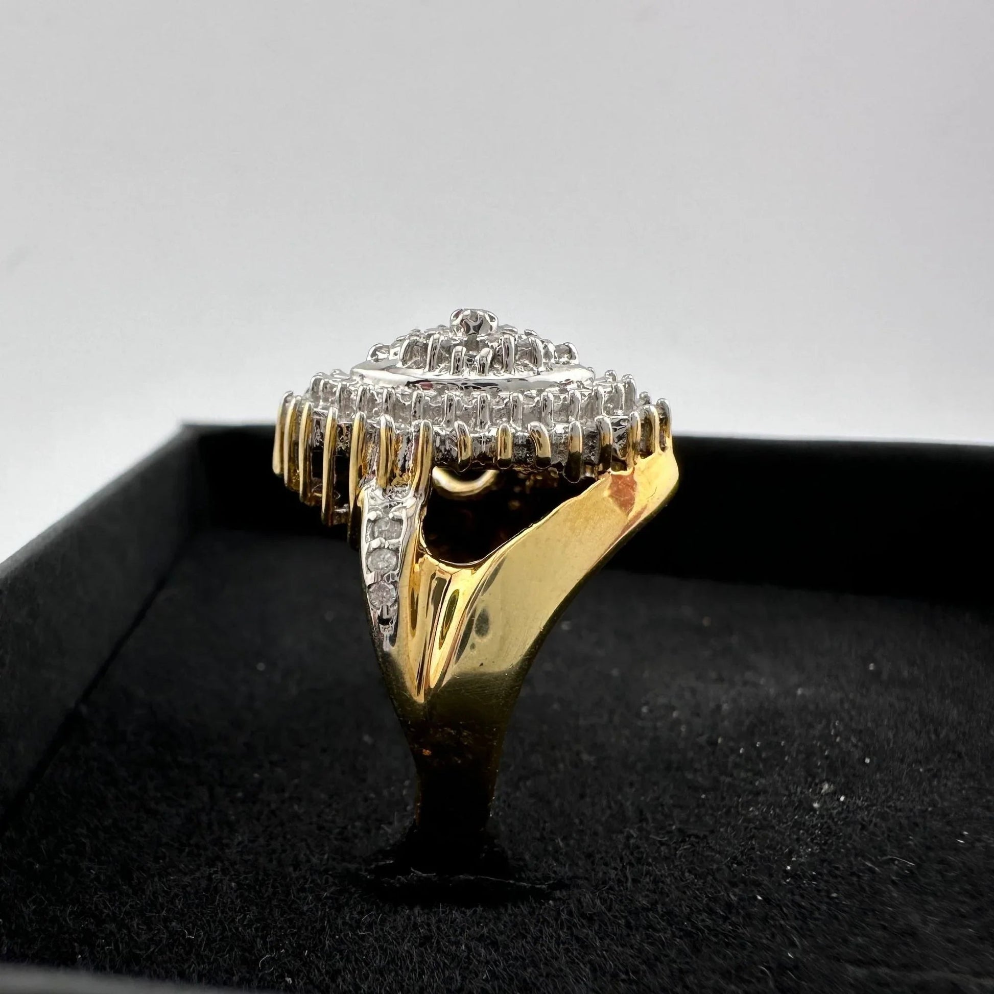 Marquise Cut 1/2 Carat Diamond Ring - Gold Overlaying Sterling Silver Size 8 - Ring - A+ Stuff