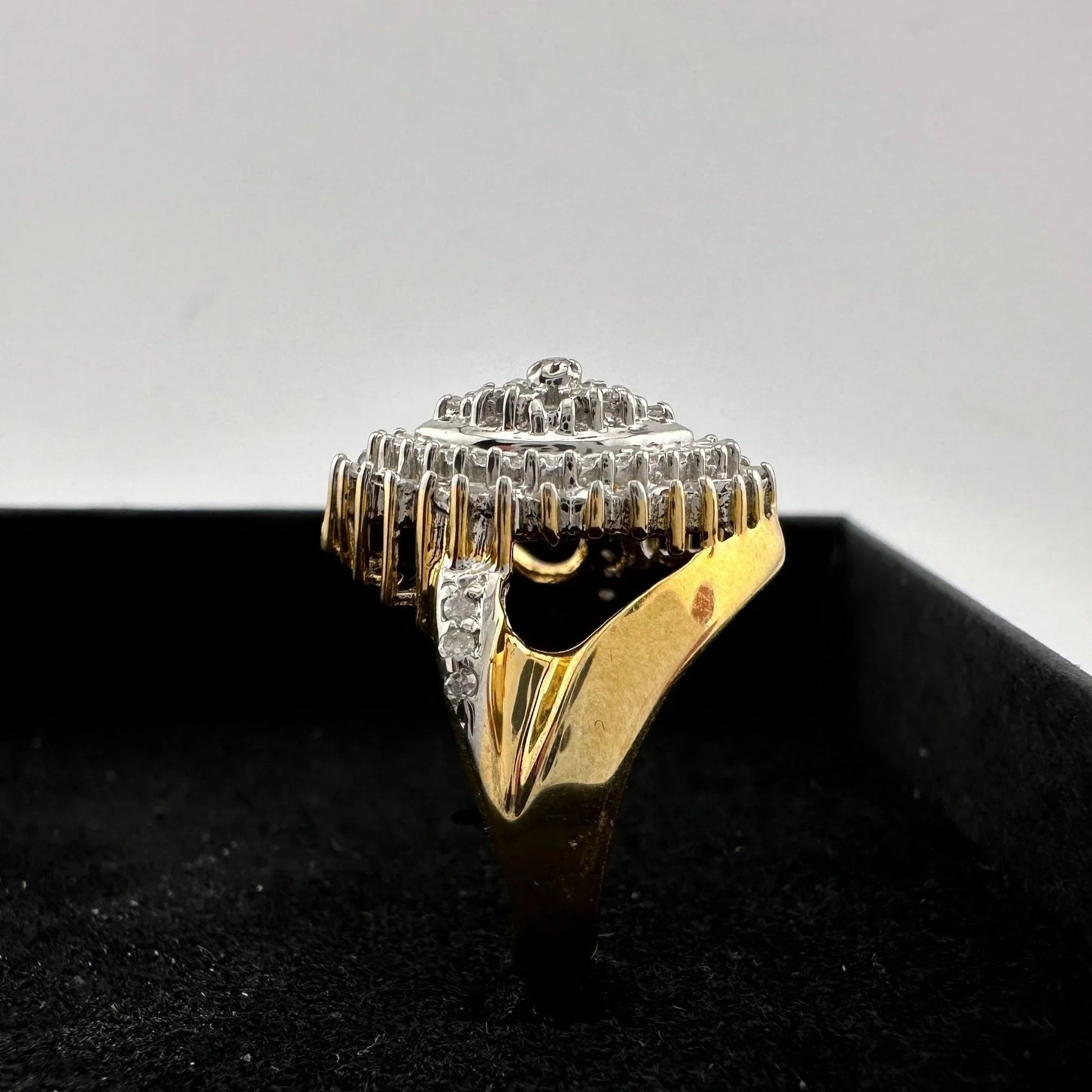Marquise Cut 1/2 Carat Diamond Ring - Gold Overlaying Sterling Silver Size 8 - Ring - A+ Stuff