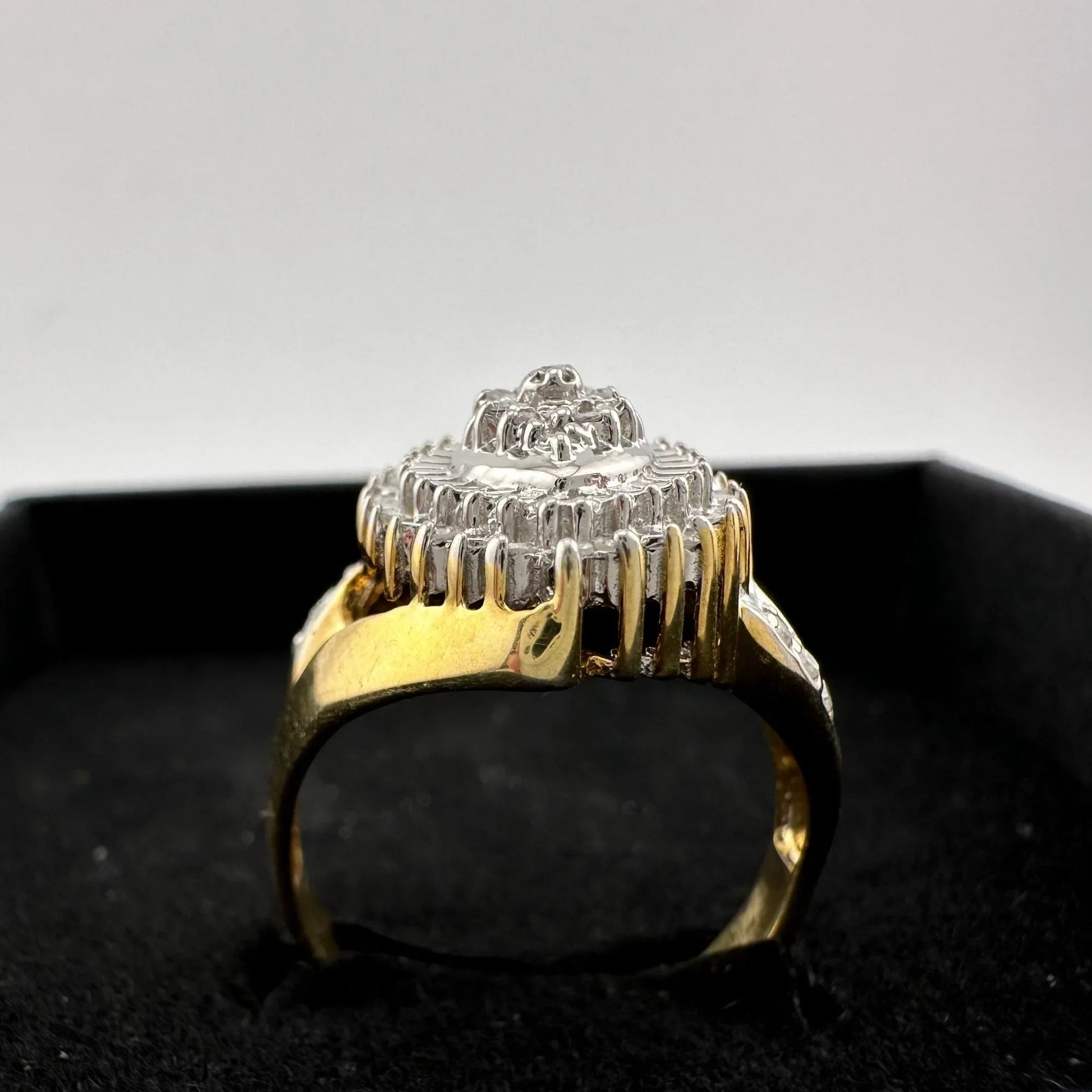 Marquise Cut 1/2 Carat Diamond Ring - Gold Overlaying Sterling Silver Size 8 - Ring - A+ Stuff