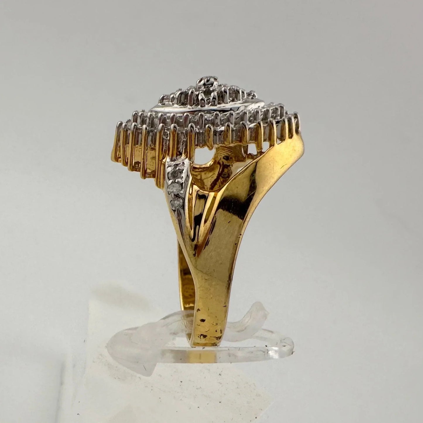 Marquise Cut 1/2 Carat Diamond Ring - Gold Overlaying Sterling Silver Size 8 - Ring - A+ Stuff