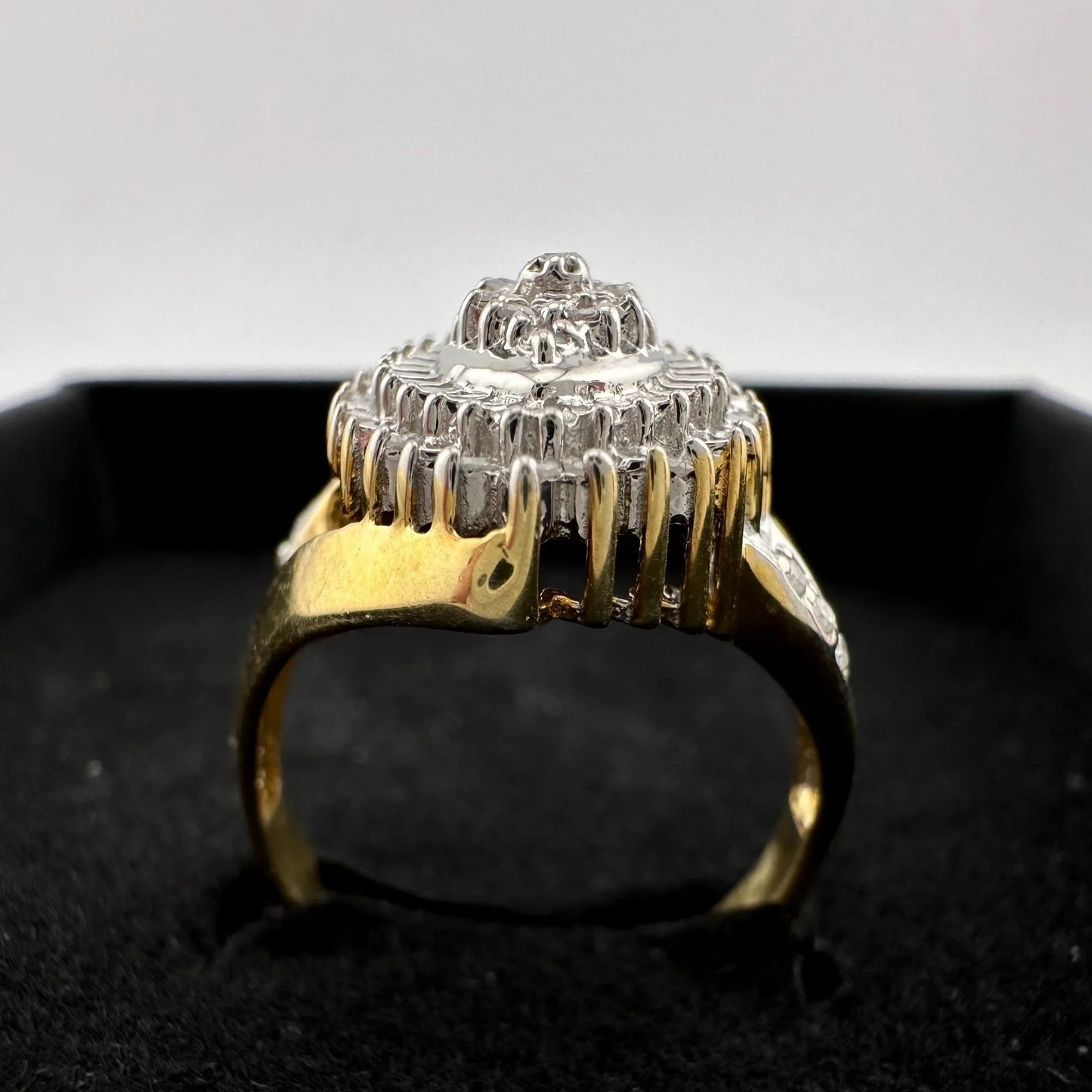 Marquise Cut 1/2 Carat Diamond Ring - Gold Overlaying Sterling Silver Size 8 - Ring - A+ Stuff