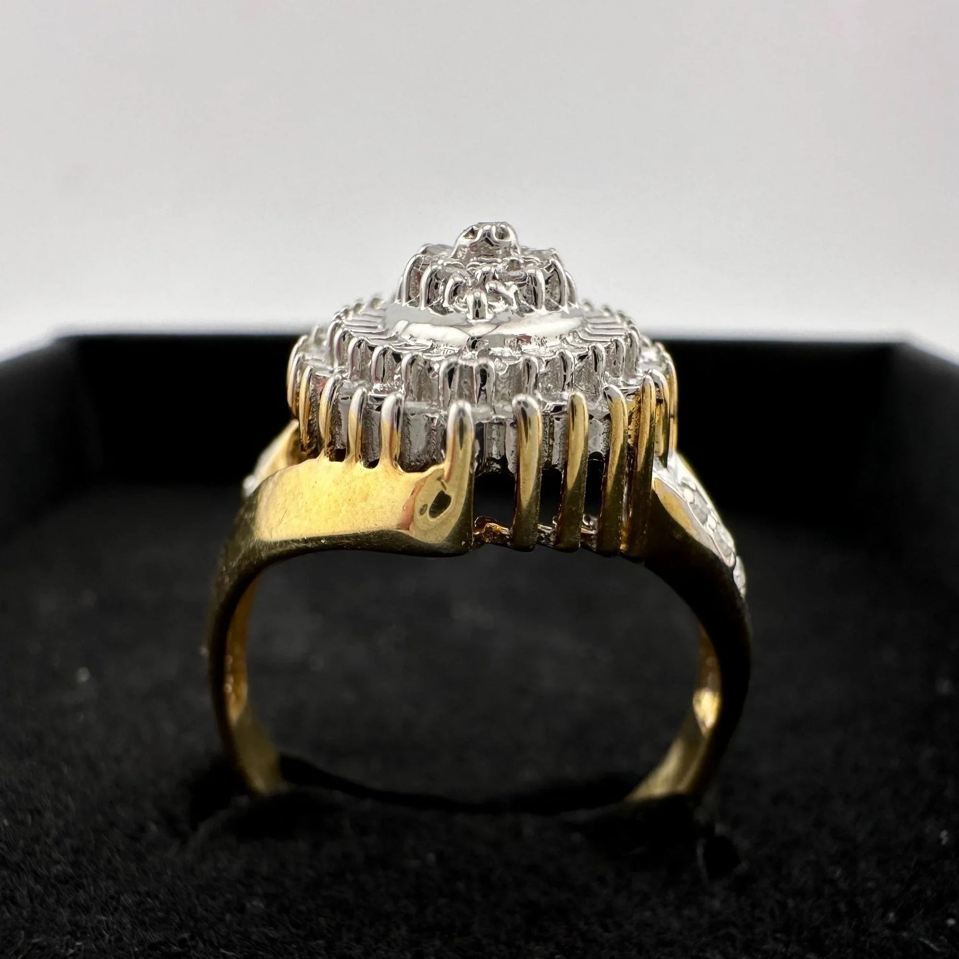 Marquise Cut 1/2 Carat Diamond Ring - Gold Overlaying Sterling Silver Size 8 - Ring - A+ Stuff