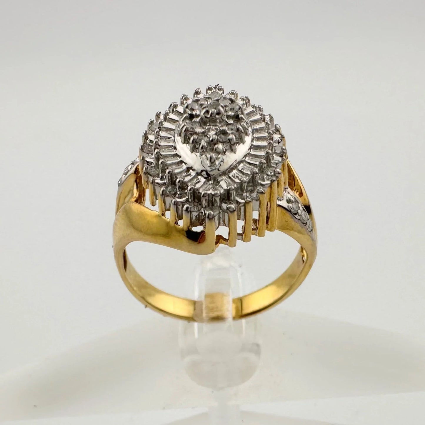 Marquise Cut 1/2 Carat Diamond Ring - Gold Overlaying Sterling Silver Size 8 - Ring - A+ Stuff