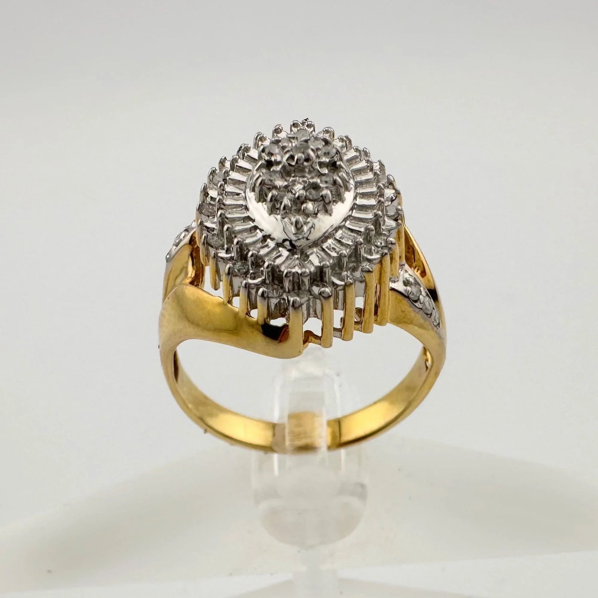 Marquise Cut 1/2 Carat Diamond Ring - Gold Overlaying Sterling Silver Size 8 - Ring - A+ Stuff