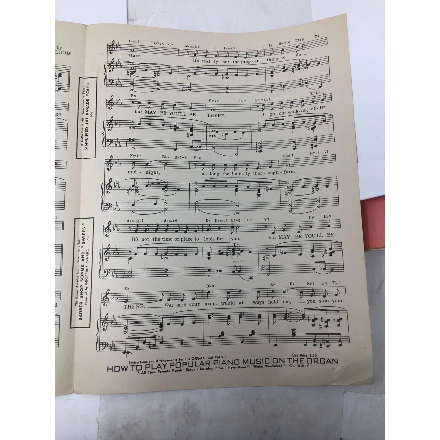 ''Maybe You'll Be There'' Vintage Sheet Music by Sammy Gallop & Rube Bloom - A+ Stuff - SHEET MUSIC - A+ Stuff