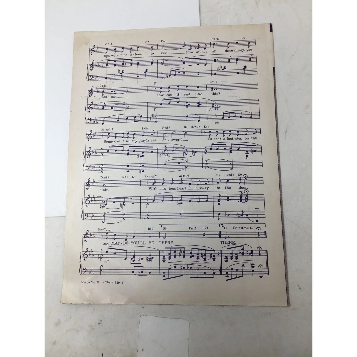 ''Maybe You'll Be There'' Vintage Sheet Music by Sammy Gallop & Rube Bloom - A+ Stuff - SHEET MUSIC - A+ Stuff