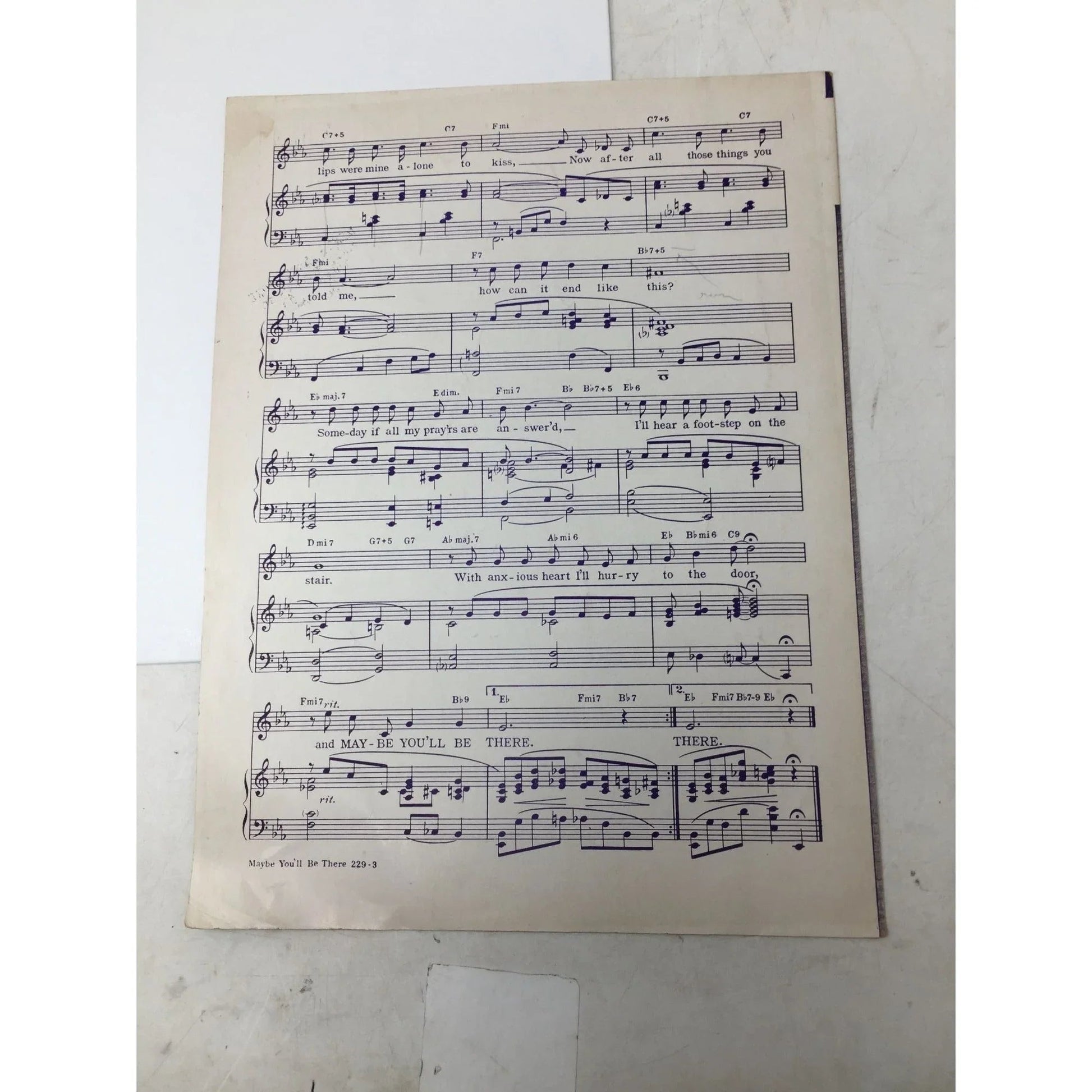''Maybe You'll Be There'' Vintage Sheet Music by Sammy Gallop & Rube Bloom - A+ Stuff - SHEET MUSIC - A+ Stuff