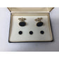 Mc. Elgunn's Summit, N.J. by Swank Black/Gold Cufflinks and Shirt studs w/ Case - A+ Stuff
