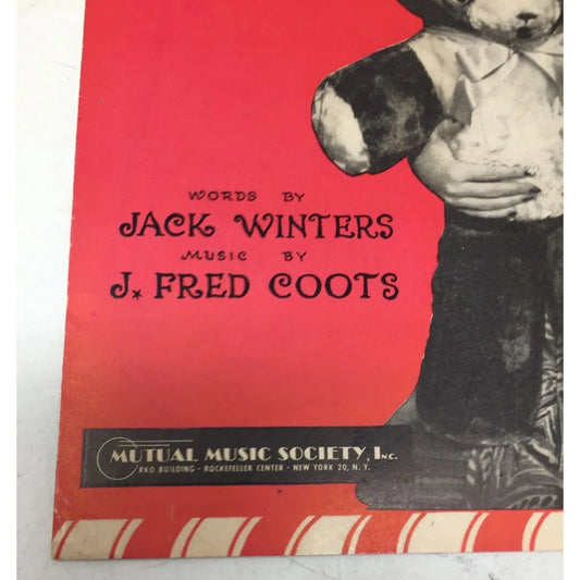 ''Me and My Teddy Bear'' Vintage 1950 Sheet Music - A+ Stuff - sheet music - A+ Stuff