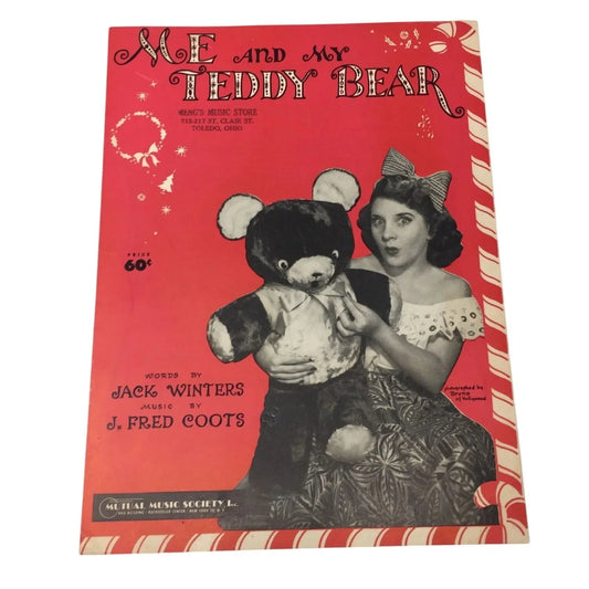 ''Me and My Teddy Bear'' Vintage 1950 Sheet Music - A+ Stuff - sheet music - A+ Stuff