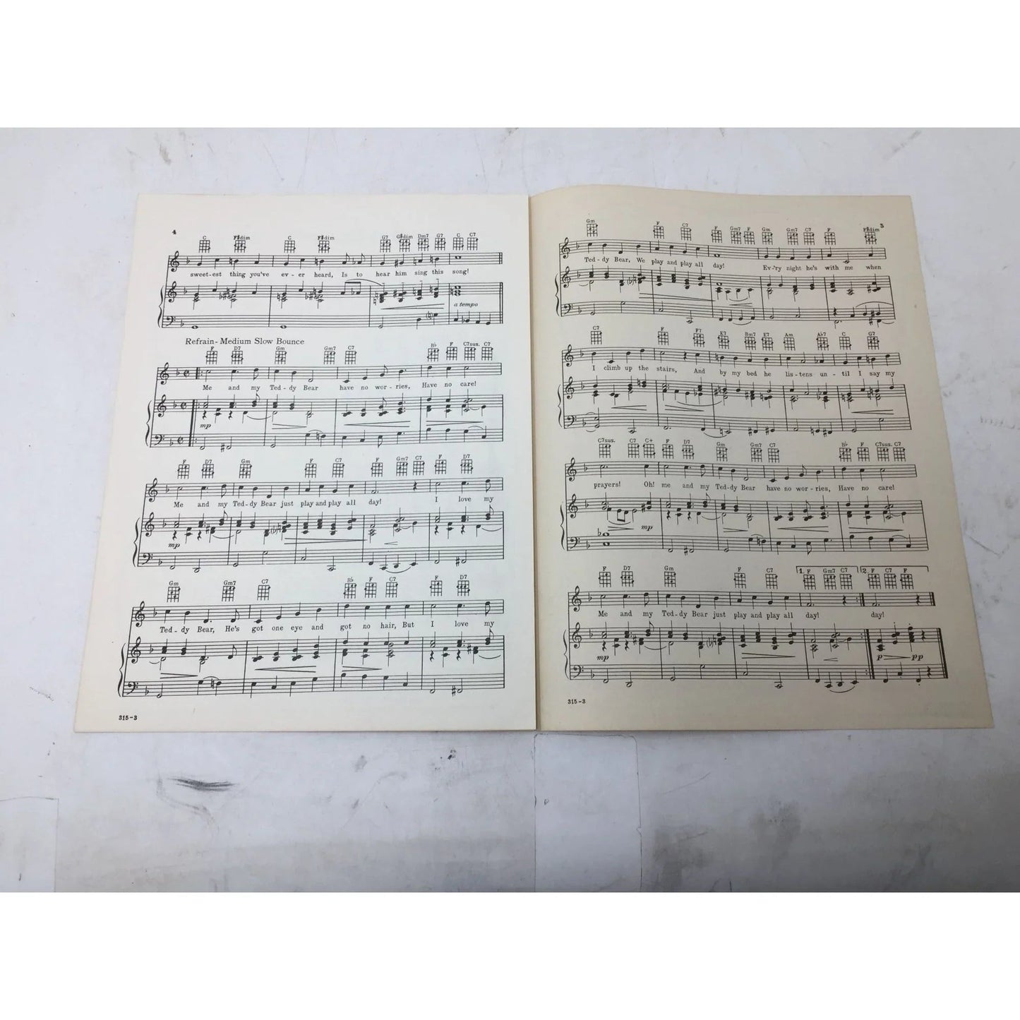 ''Me and My Teddy Bear'' Vintage 1950 Sheet Music - A+ Stuff - sheet music - A+ Stuff