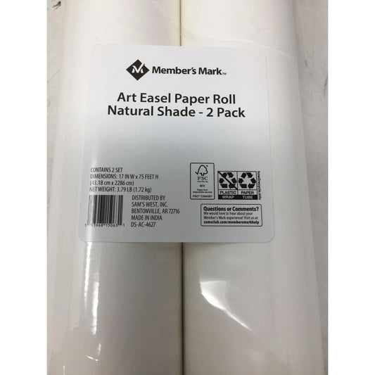 Members Mark Art Easel Paper Roll Natural Shade - 2 Pack - members mark - Arts and Crafts - A+ Stuff