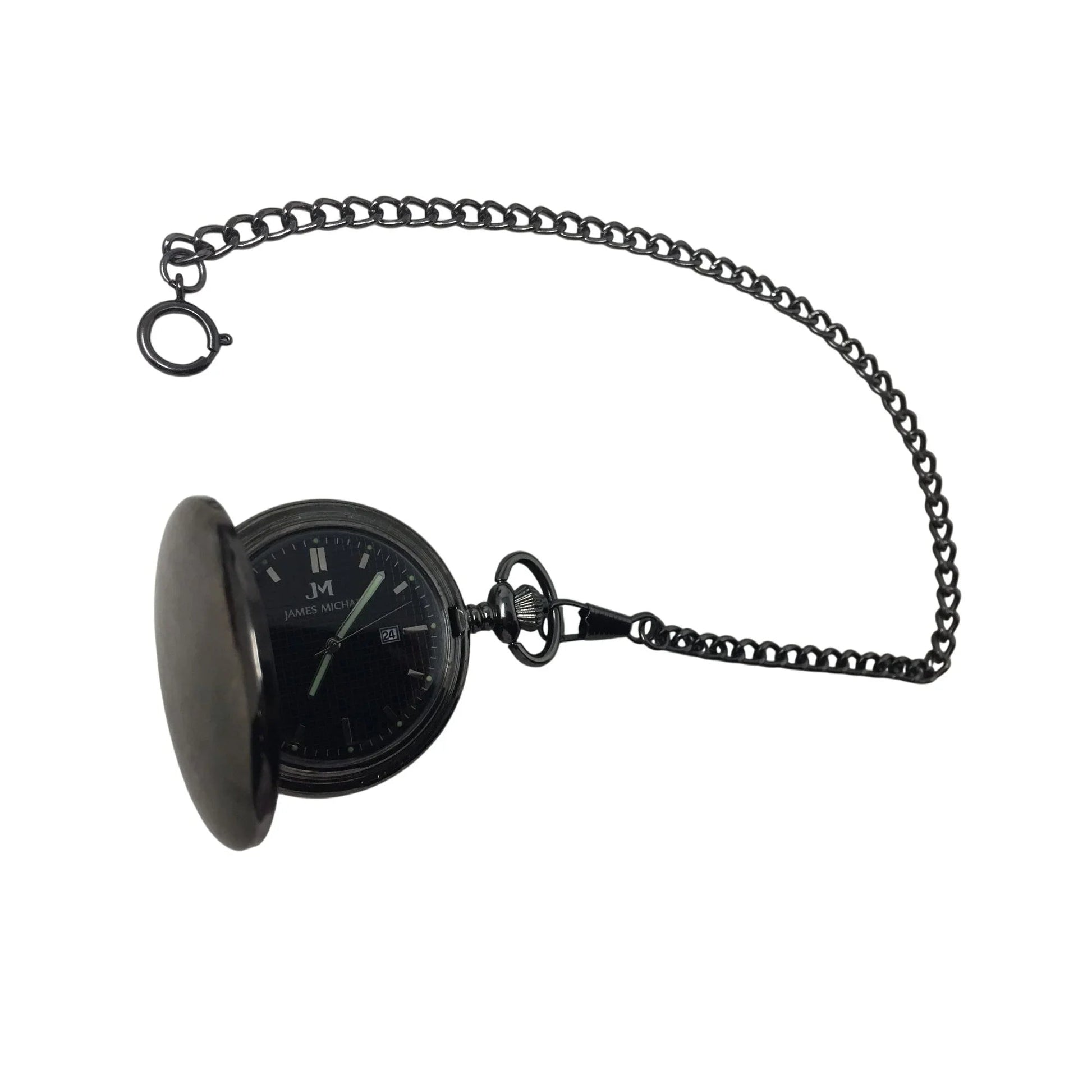 Men's James Michael (JM) Black/Silver Tone Pocket Watch - James Michael - pocketwatch - A+ Stuff
