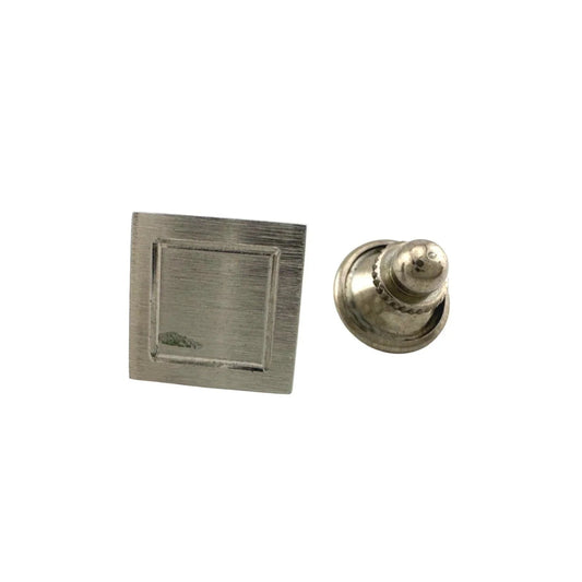 Men's Silver Tone Edged Square Shaped Pin / Tie Pin - Men's Jewelry - A+ Stuff