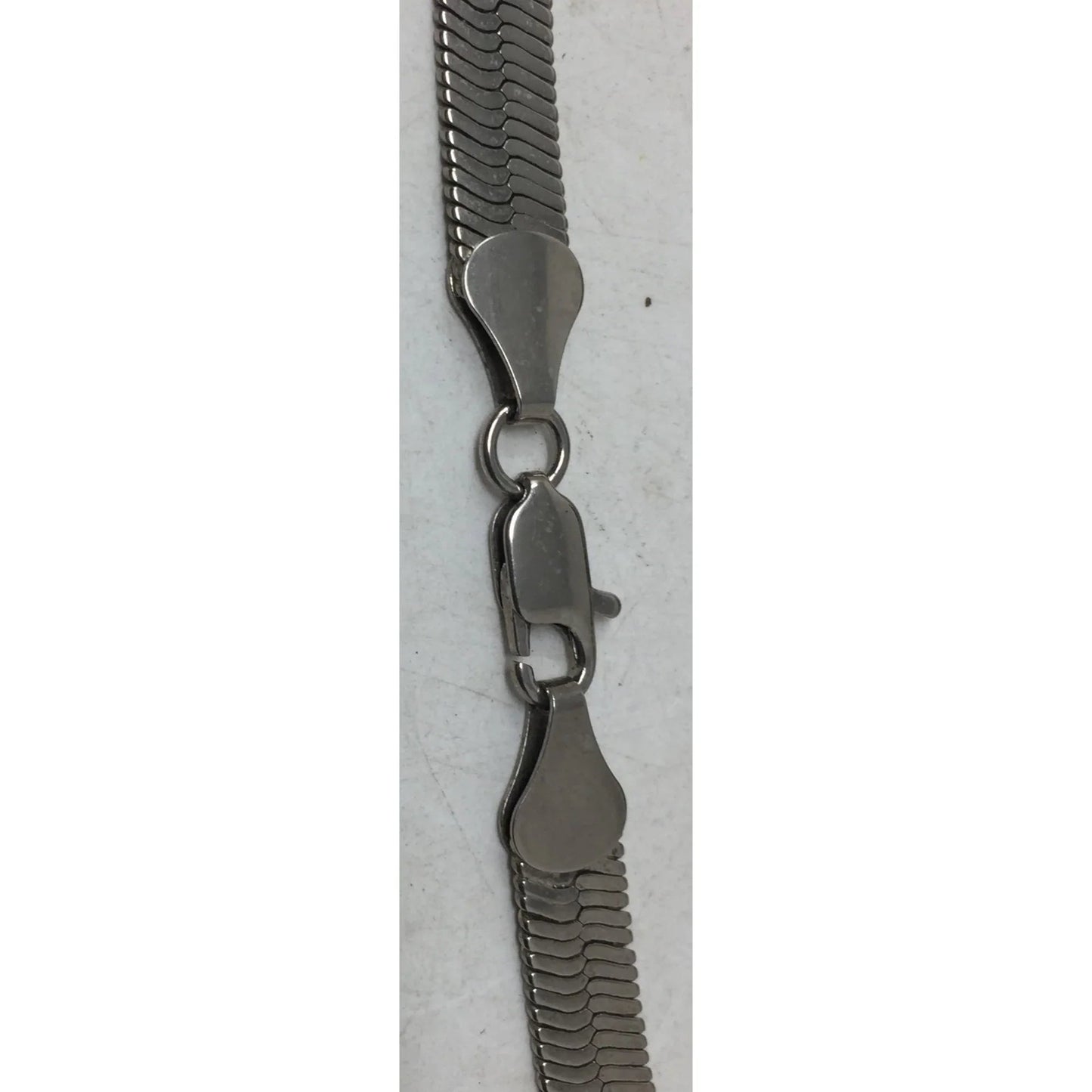 Men's Silver Tone Flat Herringbone Collar Necklace - A+ Stuff - Necklace - A+ Stuff