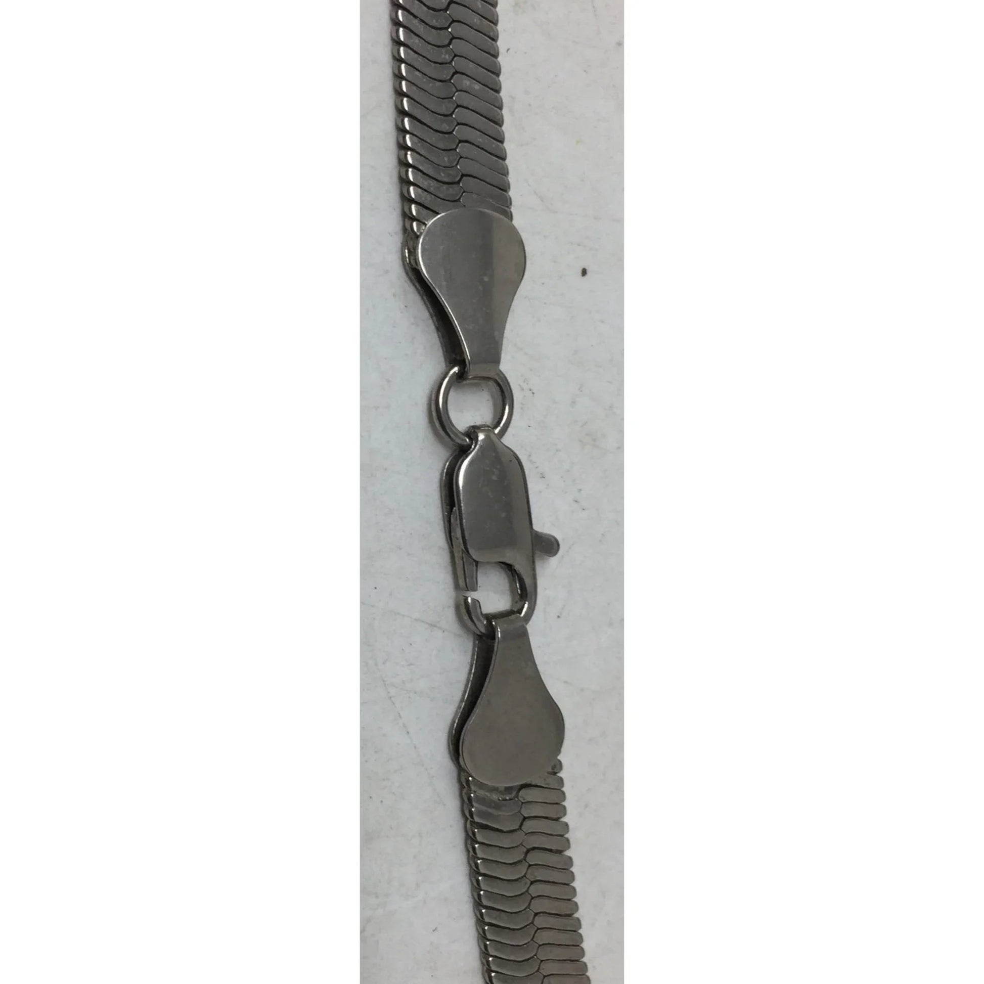 Men's Silver Tone Flat Herringbone Collar Necklace - A+ Stuff - Necklace - A+ Stuff