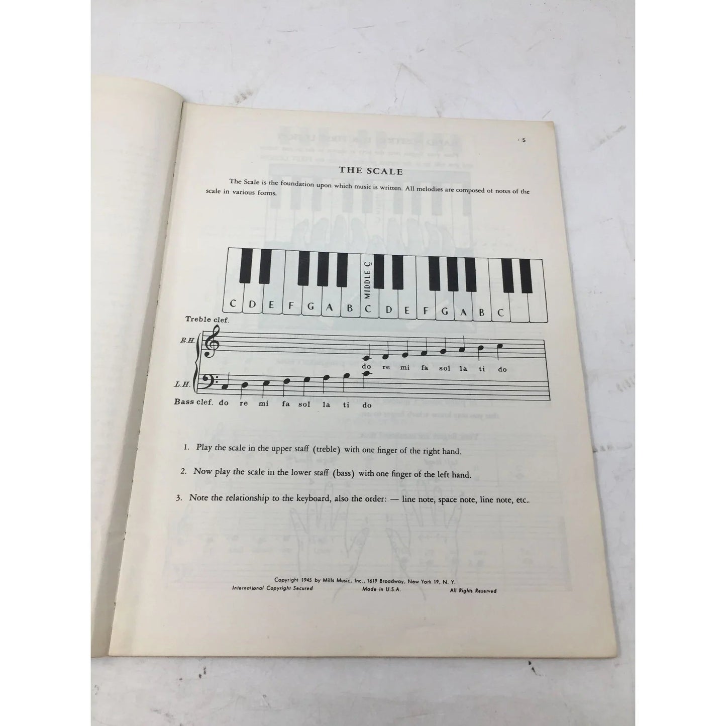 Michael Aaron Piano Course Grade 1 Vintage Sheet Music book - A+ Stuff - Sheet Music - A+ Stuff