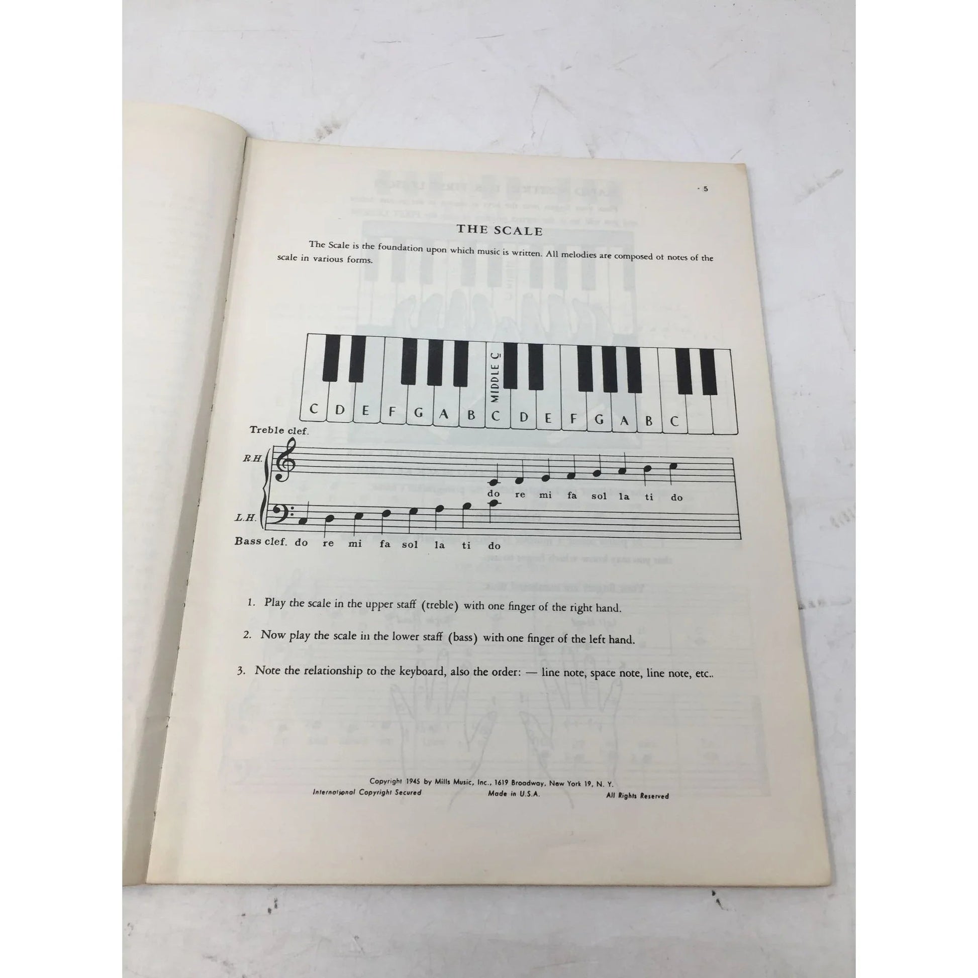 Michael Aaron Piano Course Grade 1 Vintage Sheet Music book - A+ Stuff - Sheet Music - A+ Stuff