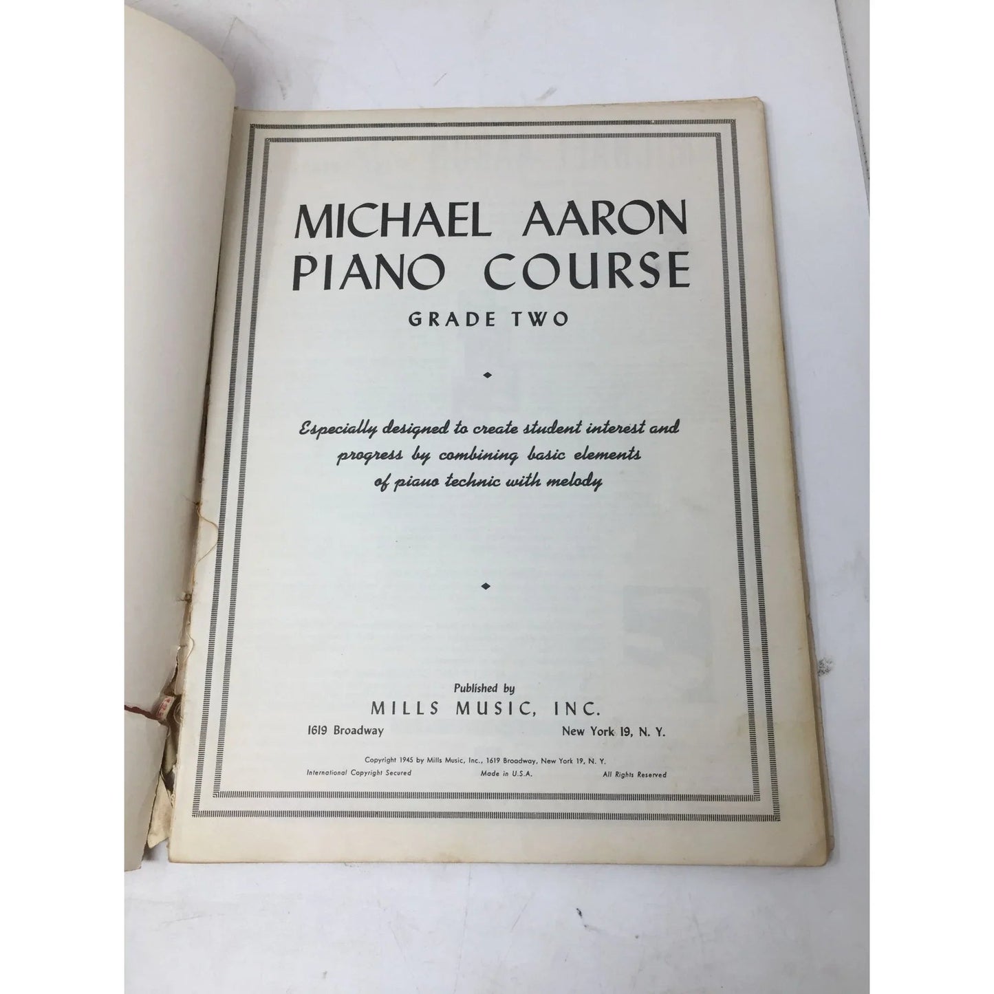 Michael Aaron Piano Course Grade 2 Vintage Sheet Music book - A+ Stuff - sheet music - A+ Stuff
