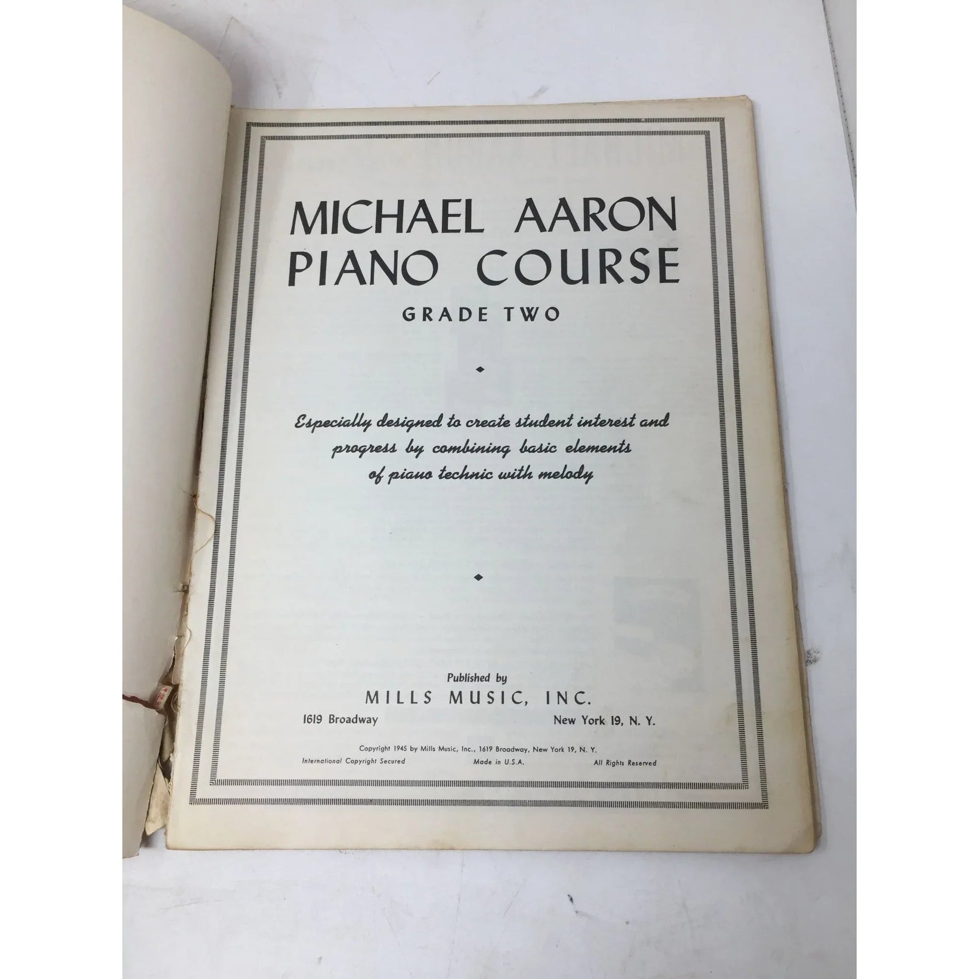 Michael Aaron Piano Course Grade 2 Vintage Sheet Music book - A+ Stuff - sheet music - A+ Stuff