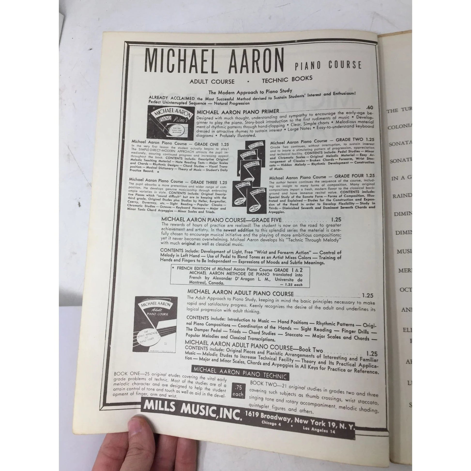 Michael Aaron Piano Course Grade Four Vintage Sheet music - Mills music inc - sheet music - A+ Stuff