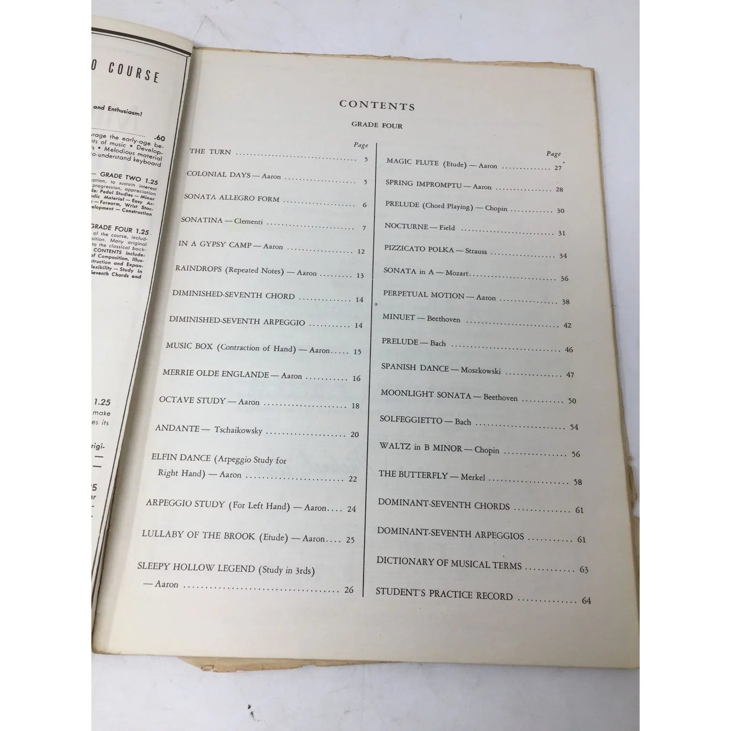 Michael Aaron Piano Course Grade Four Vintage Sheet music - Mills music inc - sheet music - A+ Stuff