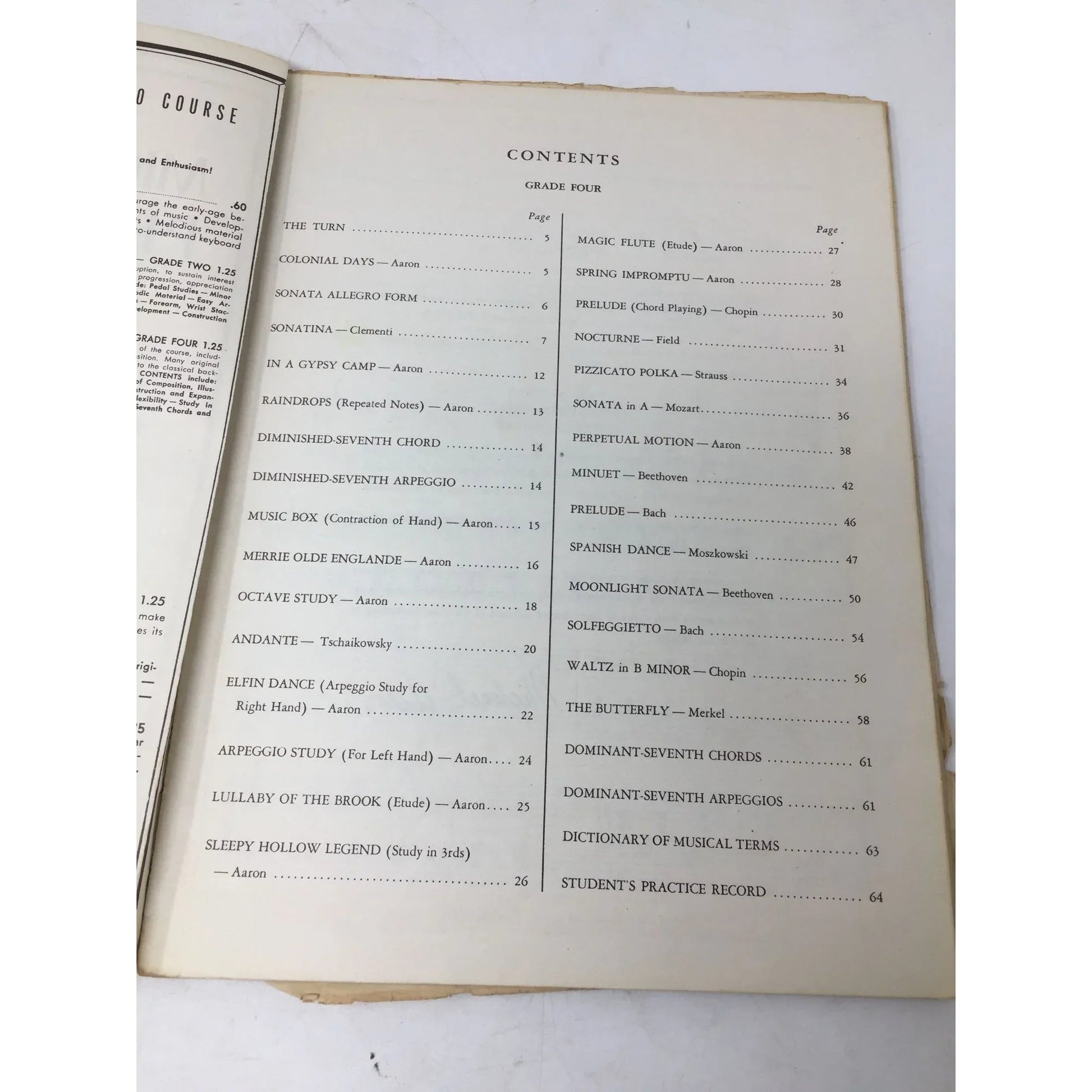 Michael Aaron Piano Course Grade Four Vintage Sheet music - Mills music inc - sheet music - A+ Stuff