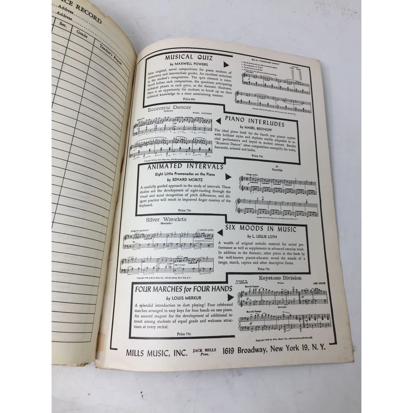 Michael Aaron Piano Course Grade Four Vintage Sheet music - Mills music inc - sheet music - A+ Stuff