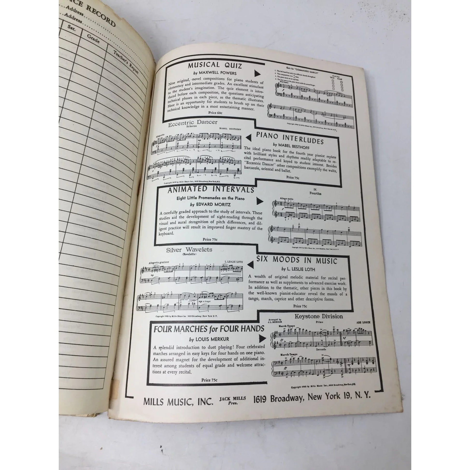 Michael Aaron Piano Course Grade Four Vintage Sheet music - Mills music inc - sheet music - A+ Stuff