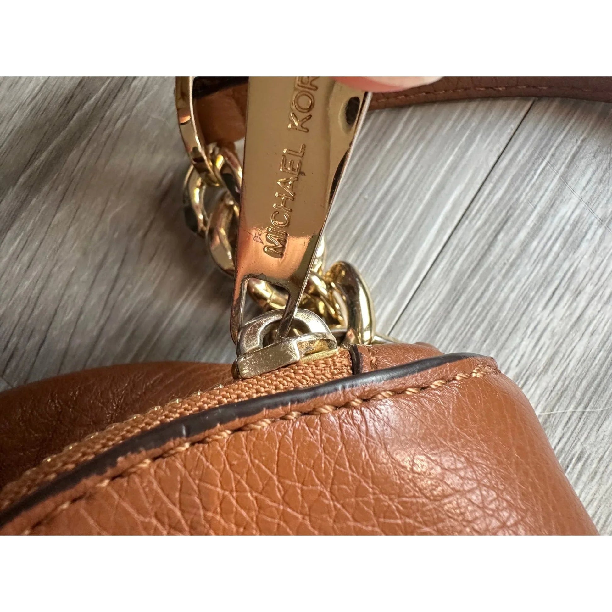 Michael Kors Chestnut Leather Crossbody Bag w Top Flap Pocket - A+ Stuff