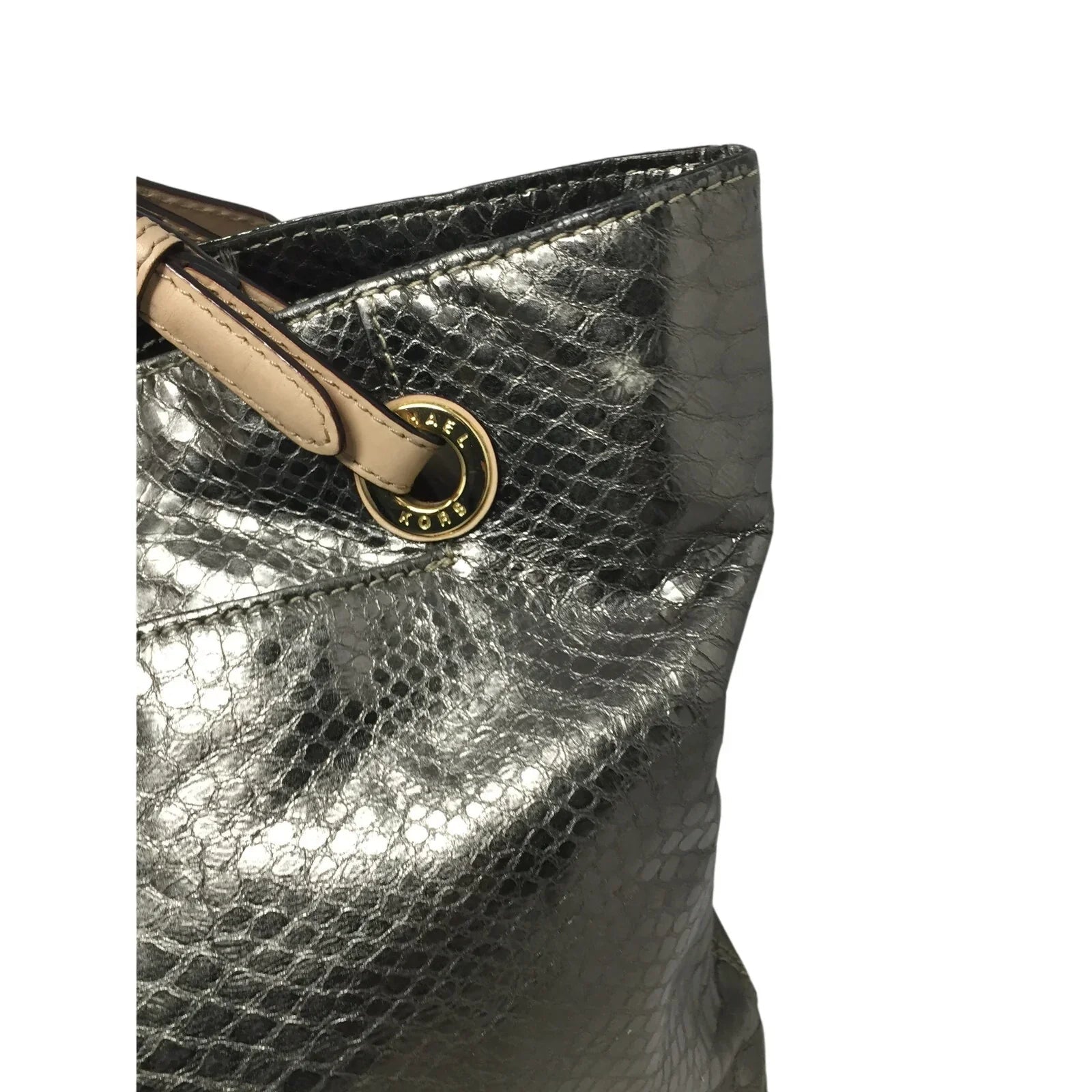 Michael Kors Jet Set Gray Leather Python Embossed Tote Bag - Michael Kors - Shoulder Bag - A+ Stuff