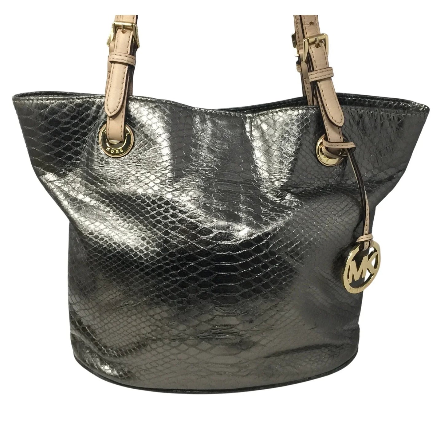 Michael Kors Jet Set Gray Leather Python Embossed Tote Bag - Michael Kors - Shoulder Bag - A+ Stuff