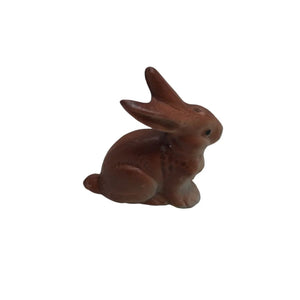 Miniature Brown Bunny Rabbit Ceramic Figurine