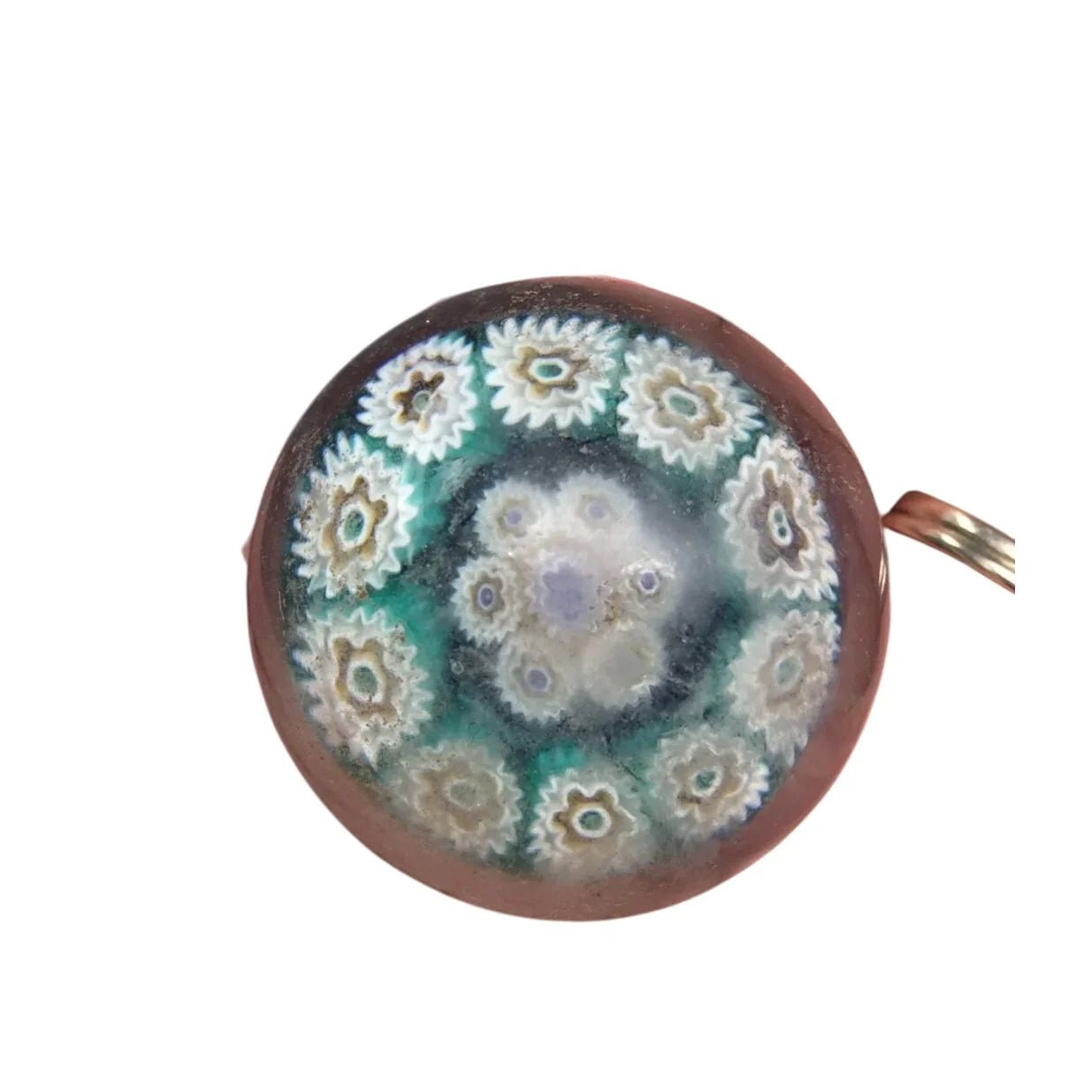 Miniature Clear Glass Paperweight with Blue and White Floral Flower Pattern inside - A+ Stuff - Office Supplies - A+ Stuff