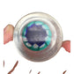 Miniature Clear Glass Paperweight with Blue and White Floral Flower Pattern inside - A+ Stuff - Office Supplies - A+ Stuff