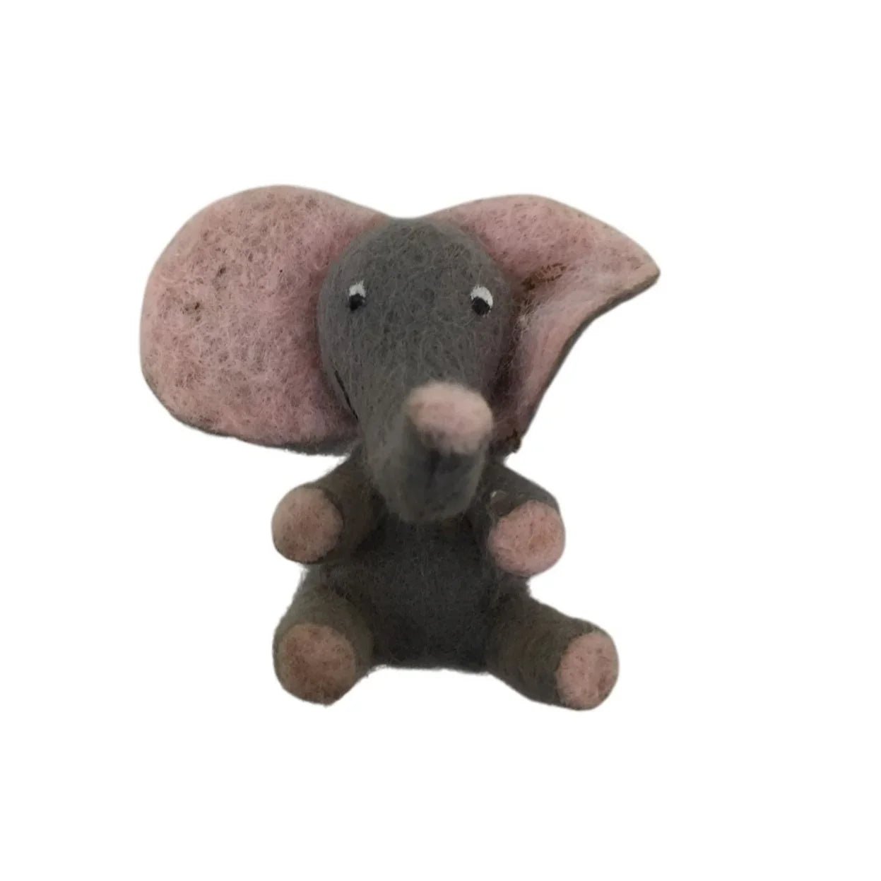 Miniature Gray and Pink Soft Elephant Figurine - A+ Stuff - figurines - A+ Stuff