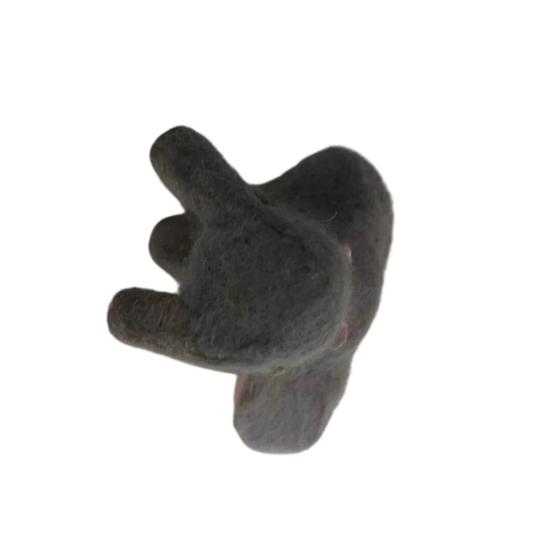 Miniature Gray and Pink Soft Elephant Figurine - A+ Stuff - figurines - A+ Stuff