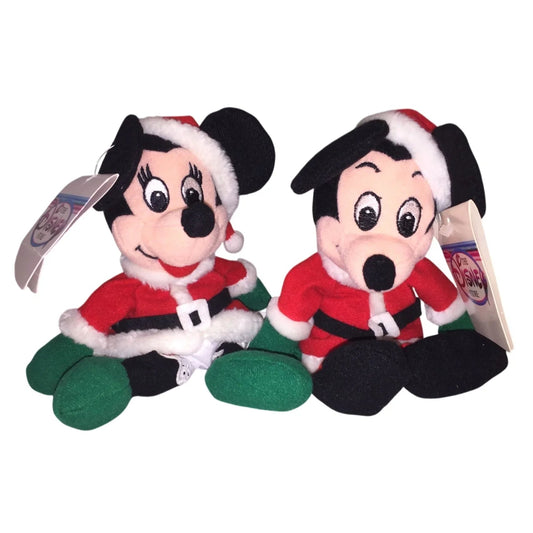 Minnie & Mickey Mouse Mrs Claus & Santa 8" Mini Bean Bag - Disney Store New with tags - Disney - A+ Stuff