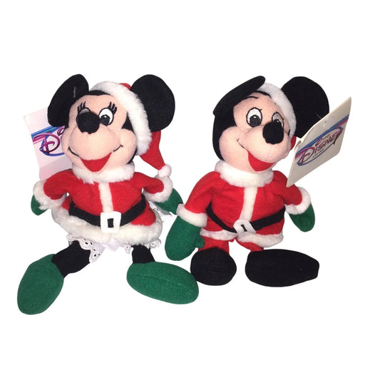 Minnie & Mickey Mouse Mrs Claus & Santa 8" Mini Bean Bag - Disney Store New with tags - Disney - A+ Stuff
