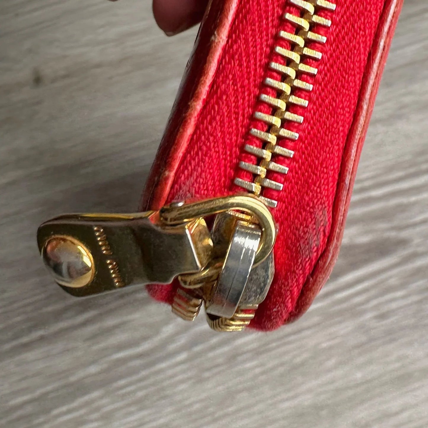 Miu Miu Red Croc Embossed Leather Zip Around Wallet with Original Box - Miu Miu - Designer wallet - A+ Stuff