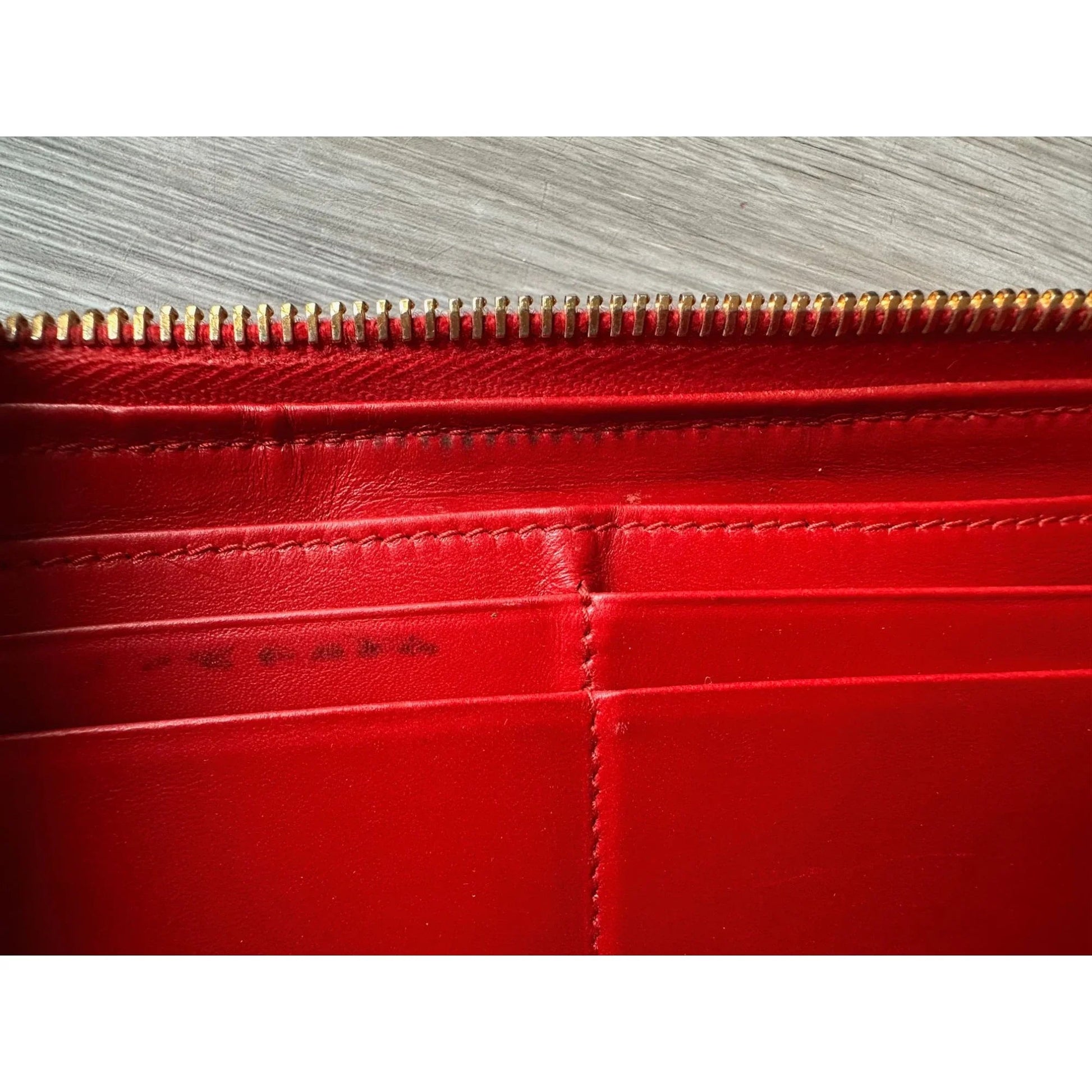 Miu Miu Red Croc Embossed Leather Zip Around Wallet with Original Box - Miu Miu - Designer wallet - A+ Stuff