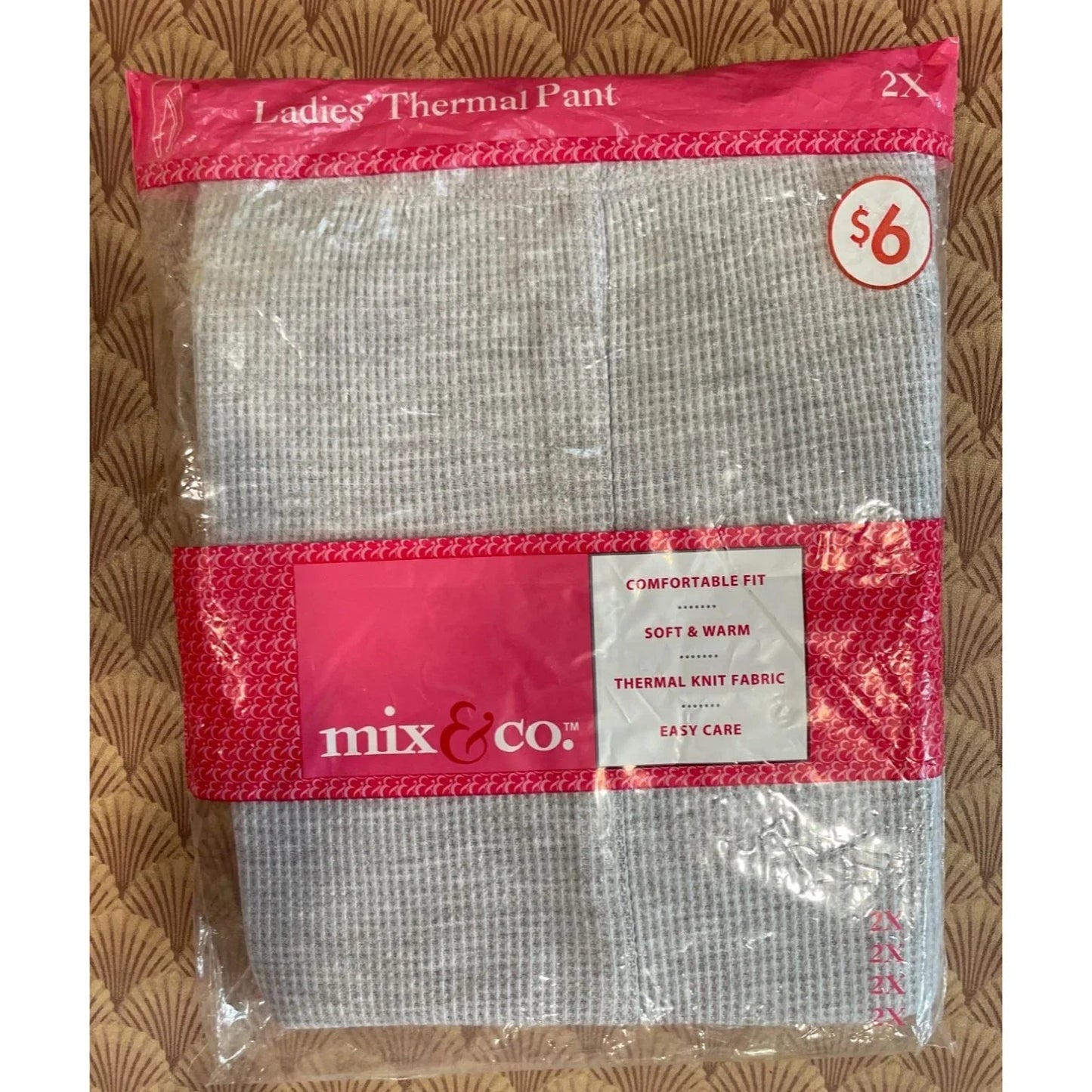 mix & co. Women's Gray Thermal Knit Fabric Pants & Top Size 2X - A+ Stuff - Shirts & Tops - A+ Stuff